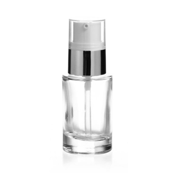 COMO 15 ml | Glass bottle 15 ml with Cream pump, silver