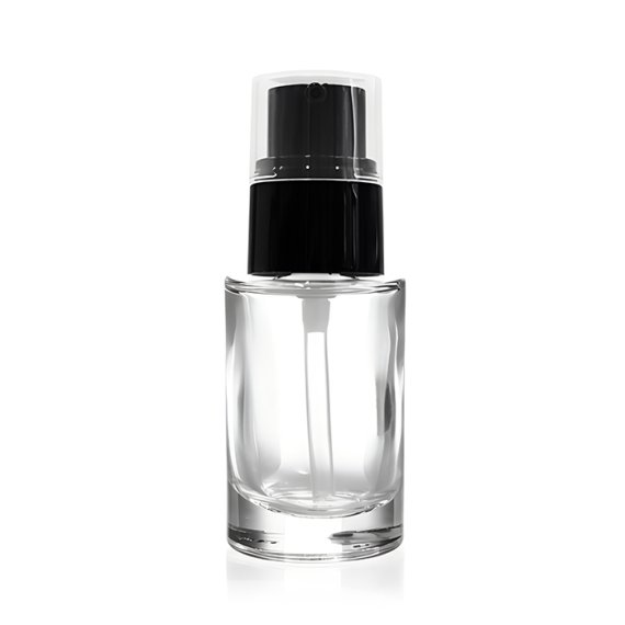 COMO 15 ml | Glass bottle 15 ml with Cream pump, black